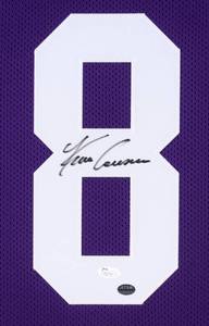 lot 1 image: Kirk Cousins Signed 31 x 35 Custom Framed Jersey (JSA COA)