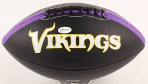 lot 35 image: Xavier Rhodes Signed Vikings Logo Football (TSE COA)
