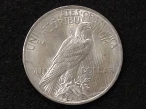 lot 55 image: 1922 Peace Silver Dollar...