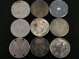 lot 86 image: (9) Silver Dollars...