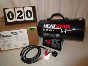 lot 20 image: Mr. Heater 50-85,000 BTU Portable Propane Forced Air Heater