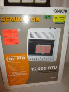 lot 24 image: Remington 15,000 BTU Propane Infrared Vent Free Heater