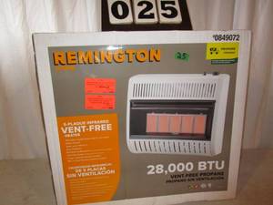 lot 25 image: Remington 28,000 BTU Infrared Vent Free Heater