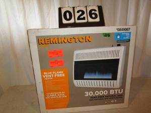 lot 26 image: Remington 30,000 BTU Natural Gas Vent Free Heater