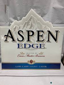 lot 29 image: Aspen Edge (Coors brand) Metal Beer Sign