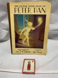 lot 76 image: 1931 Picture Book of Peter Pan & Antique Audubon Bird Call