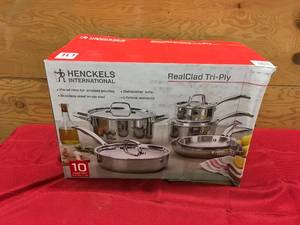 Henckels 10 PC Stainless Steel Cookware Set, Retail $199.99