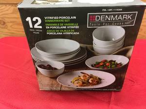 12 PC Denmark Dinnerware Set,Retail $14.99