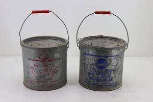 lot 37 image: (2) Vintage Minnow Buckets