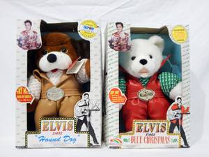 lot 15 image: Pair of Vintage 1994 Elvis Sings Battery Operated Plush Toys