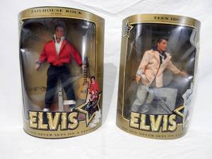 lot 17 image: Set of Vintage 1993 Limited Edition Hasbro Elvis Presley Jailhouse Rock and Teen Idol Collector Doll