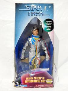 lot 64 image: Vintage 1998 Playmates Star Trek Ensign Checkov in Environmental Suit  Action Figure