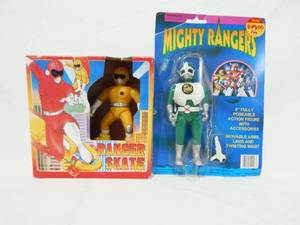 lot 67 image: Vintage Skate Ranger and Mighty Ranger Action Figures