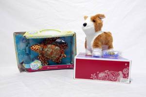 lot 86 image: New American Girl Lea Clark Sea Turtle Doll and Truly Me Corgi Puppy Plush Doll