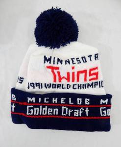 lot 17 image: Lot of New Vintage 1991 Minnesota Twins Michelob Golden Draft World Series Champions Pom Hats