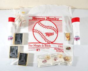 lot 22 image: Lot of Vintage Minnesota Twins and Kirby Puckett Items