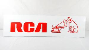 lot 7 image: Vintage 1982 Embossed RCA Nipper Store Display Sign