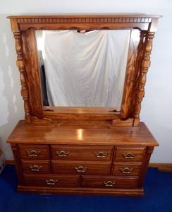 lot 85 image: Large Vintage Dresser With Mirror