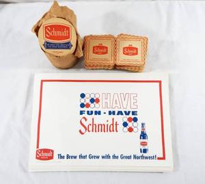 lot 126 image: Lot of Vintage Schmidt Beer Coasters and Placemats