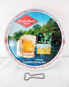 lot 135 image: Vintage Grain Belt Beer Tray and Bottle Opener