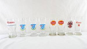lot 141 image: Lot of 8 Vintage Beer Advertising Pilsner Glasses