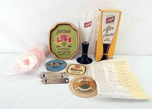lot 144 image: Lot of Vintage Beer, Liquor and Bar Advertising Items