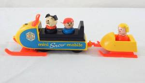 lot 180 image: Vintage 1970 Fisher Price Mini Snowmobile and Sled