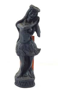 lot 214 image: Vintage Hawaiian Hula Dancer Lava Figure