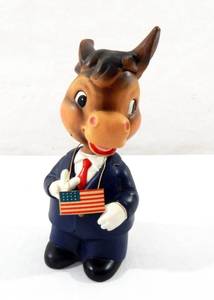 lot 216 image: Vintage Lego Democratic Donkey Bobblehead Bank