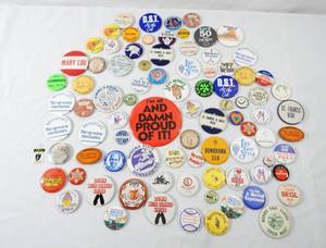 lot 99 image: Large Lot of Vintage Pinbacks