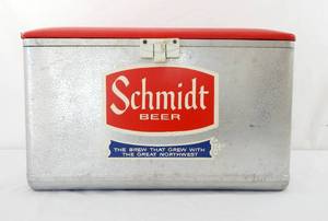 lot 23 image: Set of Vintage Schmidt Beer Aluminum and Styrofoam Coolers