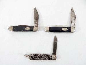 lot 20 image: Lot of 3 Vintage LK Company and Jim Dandy Pocket Knives