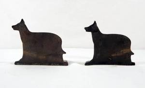 lot 29 image: Set of Two Vintage Brass German Shepard Book Ends