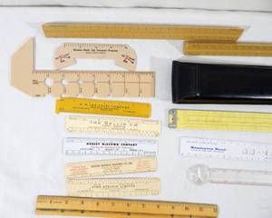 lot 109 image: Lot of Vintage Standard and Drafting Rulers
