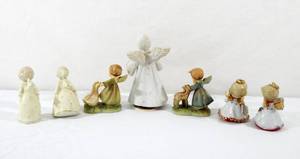 lot 116 image: Lot of Vintage Angel Figures, Musical Angel Figure and Angel Bells