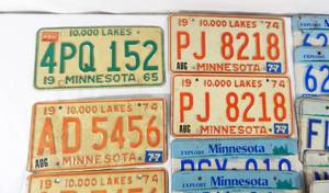 lot 33 image: Lot of Vintage Minnesota License Plates