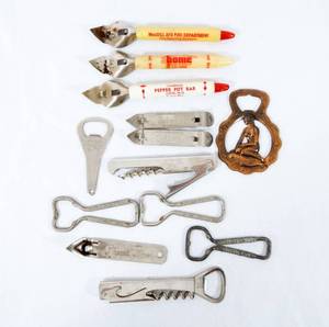 lot 107 image: Lot of Vintage Bottle Openers, Can Openers and Corkscrews