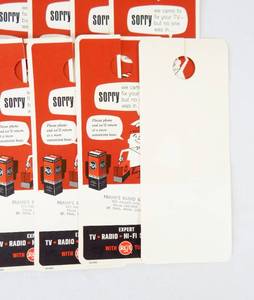 lot 89 image: Lot of Vintage RCA Radio TV Repair Door Hanger Service Notices