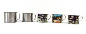 lot 4 image: Lot of Vintage Tin Cups and Ponderosa Ranch Tin Cups
