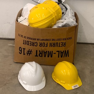 lot 12 image: Box Of Unused Hardhats