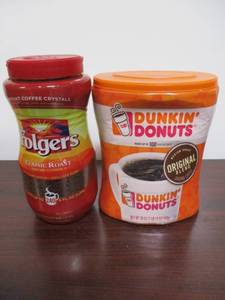 lot 118 image: Folgers and Dunkin Donuts Coffee