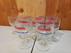 lot 9 image: 8 Hammss Beer Glasses and One Other Glass