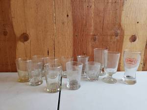 lot 14 image: 12 Drink Glasses Including One Miller Glass