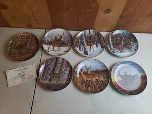 lot 47 image: 7 Bruce Miller Whitetail Deer Collectible Plates