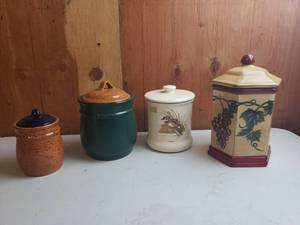 lot 65 image: 4 Decorative CrocksUrnsJars