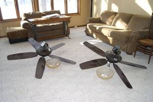 lot 101 image: 2 Large Hanging LightsFans