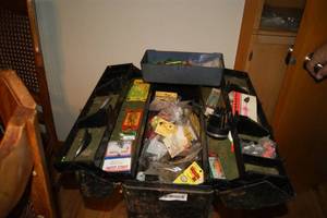 lot 28 image: Large Tackle Box and Tackle