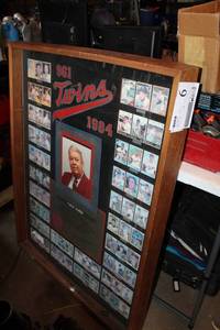 lot 9 image: 1961-1984 Minnesota Twins Calvin Griffith Commemorative Framed Baseball Card Wall Art