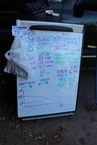 lot 73 image: Tripod Stand Whiteboard, Markers, Erasers