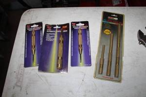 lot 92 image: Lot of (4) Punch Sets - Grip 3-Piece Brass, BR Tools Brass Automatic Center Punch,